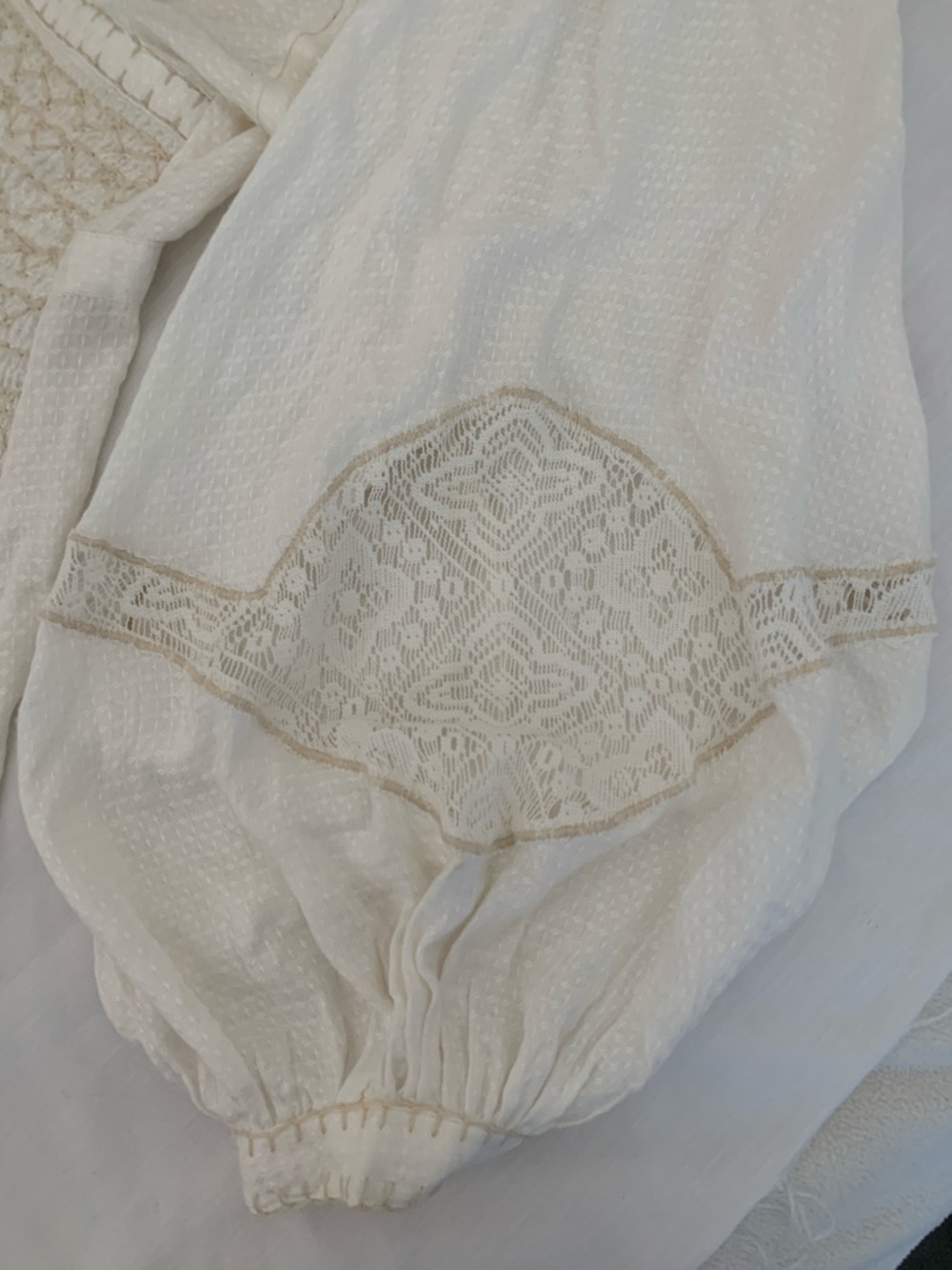 Free People "Southwest" Lace Maxi Dress in Ivory - Size S EUC - Picture 7 of 16